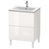 Duravit L-Cube Umývadlová skrinka 86x62x48 cm, 2 zásuvky, lesklá biela LC662502222