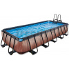 Bazén s filtráciou Wood pool Exit Toys oceľová konštrukcia 540*250*100 cm hnedý od 6 rokov