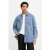 Rifľová košeľa Karl Lagerfeld Jeans regular, s klasickým golierom, A3M16004 modrá M
