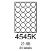 etikety RAYFILM 45mm kruh univerzálne zelené R01204545KA (100 list./A4) (R0120.4545KA)