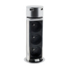 Výsuvný blok zásuviek Solight PP125, 3x zásuvka + 2x USB, hliník + plast, kruhový tvar