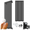 Vertikálny dekoratívny radiátor 1100x450 ČIERNY, panelový radiátor FERO, 553W