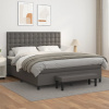 Box spring postel s matrací šedá 160x200 cm umělá kůže Šedá 3137675