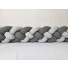 Vulpi Mantinel do postieľky Vrkoč 350cm XL Handmade Farba: sivá