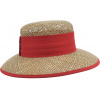 Dámsky béžový letný slamený klobúk s vínovou stuhou - Seeberger od roku 1890 Veľkosť: 55 cm (S)