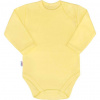 Dojčenské bavlnené body s dlhým rukávom New Baby Pastel žlté, 68