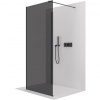 CERANO - Sprchová zástena Walk-in Onyx Corner Cube Ľ/P - 8 mm - hranatá vzpera - čierna matná, grafitové sklo - 110x80x200 cm