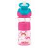 NUBY Fľaša športová s mäkkou sklopiteľnou slamkou 360 ml, ružová, 3+
