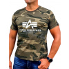 Alpha Industries Basic T-Shirt Camo tričko pánske olive camo zelený a hnedý maskáč