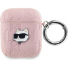 Karl Lagerfeld PU Embossed Choupette Head Puzdro na AirPods 1/2 KLA2PGCHPP