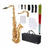 Zlatý mosadzný tenor saxofón B Flat Sax pre začiatočníkov s puzdrom na náustok