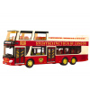 LEAN TOYS Dvojposchodový turistický autobus 1:42, kovový – červená