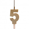 Zlatá svíčka s prskavkou číslo 5 - Dekora