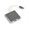 GEMBIRD Grafický adaptér Gembird A-CM-HDMIF-02-SG s rozhraním USB, 3840 x 2160 pixelov, sivá