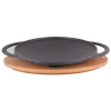 LAVA METAL Liatinová panvica „wok“ 28 cm s dreveným podstavcom