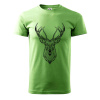 Jeleň kresba - Klasické pánske tričko vyššej gramáže - 4XL ( Trávová zelená )