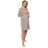 Be MaaMaa Dámska tehotenská/dojčiaca nočná košeľa Luna, bežová, veľ. XL, XL (42)