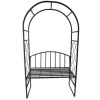 Záhradná pergola s lavičkou 115x45x208cm čierna