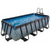 Bazén s pieskovou filtráciou Stone pool Exit Toys oceľová konštrukcia 400*200*100 cm šedý od 6 rokov
