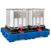 Záchytná vaňa z polyetylénu (PE), pre 2 IBC à 1000 l, stáčací priestor a mrežový rošt