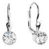PAVONA Strieborné náušnice visiace s krištáľmi Swarovski biele okrúhle 31112.1