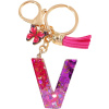 Kľúčenka Abeceda V/Ružová/Motýľ