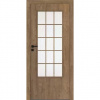 Interiérové deskové dveře STANDARD 30S s hranatým dekorativním prosklením. Desková konstrukce s dřevěným rámem.