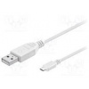 Kabel USB 2.0 USB A vidlice, USB B micro vidlice 0,3m bílá