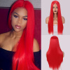 Dlhá ohnivo červená parochňa Elvira so sieťkou (lace front)