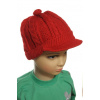 Detská jednofarebná čiapka so šiltom a ochranou uší Farba: Červená, Veľkosť: UNI