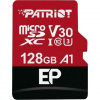 Patriot 128GB microSDXC V30 A1, class 10 U3 100/80MB/s + adapter PEF128GEP31MCX