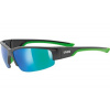 Uvex Sportstyle 215 - black mat green/mirror green uni
