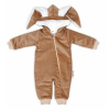Baby Nellys Menčestrová kombinézka /overal s kožušinkou Cute Bunny růžová