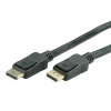Kábel DisplayPort M/M 20m, 4K@60Hz, DP v1.2, 21.6Gbit/s, aktívny, jednosmerný, čierny, pozl. konekt