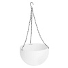 Kvetináč Strend Pro Modern, visiaci, závesný, biely, 26x16cm, s retiazkou a vešiakom