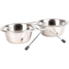 Flamingo Arjun Inox Bowl - dvojitá miska na stojane pre psov a mačky, vyrobená z nerezovej ocele - XL