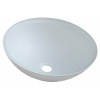 Sapho Beauty - Umývadlo na dosku, priemer 420 mm, bez prepadu, sklo/matná biela TY181W