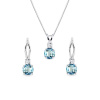 Set topásových šperkov z bieleho 14k zlata KLENOTA S0458402
