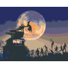 ZUTY Maľovanie podľa čísel HALLOWEEN PRI SPLNE MESIACA Rámovanie bez rámu a bez vypnutia plátna Rozmer 80x100 cm