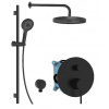 kielle Oudee - Sprchový set s batériou pod omietku, na 2 spotrebiče, s príslušenstvom a telesom, matná čierna 20602SP14