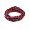 Pružné náramky z rokajlu a broušených korálků sada 10 ks - 4 bordó sv.