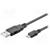 Kabel USB 2.0 USB A vidlice, USB B micro vidlice 0,3m černá