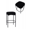 Avida Design Štvorcová barová stolička s opierkou na nohy Dolly, čierna