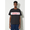 Bavlnené tričko adidas Originals Archive pánske, čierna farba, s potlačou, IS1404