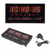 ELEKTRONICKÉ NÁSTENNÉ HODINY DIGITÁLNE VEĽKÉ LED TICHÉ TEPLOTA DÁTUM 27CM