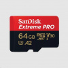 SanDisk micro SDXC karta 64GB Extreme PRO (200 MB/s Class 10, UHS-I U3 V30) + adaptér SDSQXCU-064G-GN6MA