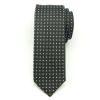 Pánska úzka kravata (vzor 1210) 6549 v čierne farbe s kolieskami