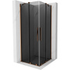 Mexen Velar Duo sprchový kút zasúvací 80 x 80 cm, grafit, ružové zlato - 871-080-080-42-60