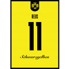 Superfutbal Maketa dresu Borussia Dortmund, žltá Rozmer: A3, Meno a číslo: Reus 11