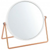 MSV kozmetické zväčšovacie zrkadlo Pretty, biele, plast, medený stojan